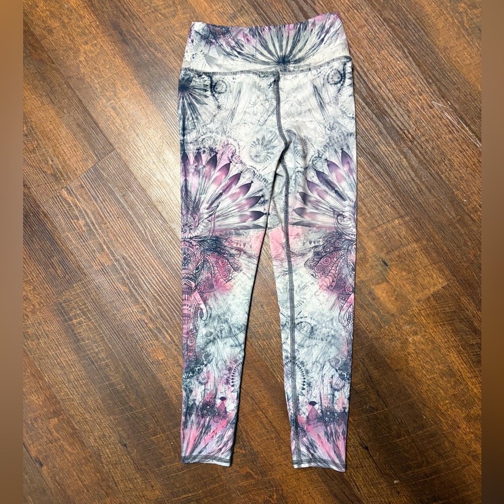 Evolution and Creation Leggings with Whimsy Design Bohemian Elephant Small Crop